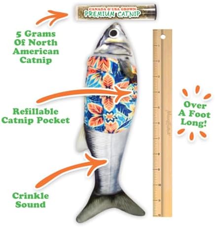 Meowijuana Big Fishy Tourist Kicker Cat Toy | Refillable Catnip Kicker - Image 2