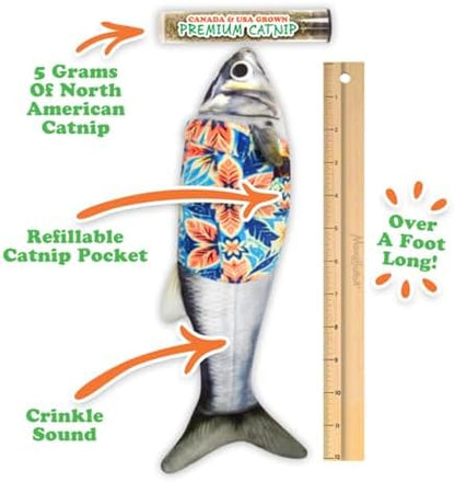 Meowijuana Big Fishy Tourist Kicker Cat Toy | Refillable Catnip Kicker - Image 2
