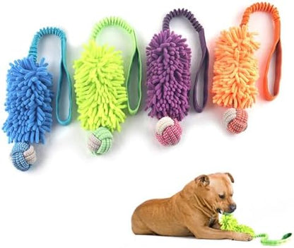 Dog Puppy Toys Dog Squeak Toys Plush Dog Toy with Dog Ropes Knots for Fun and Teeth Cleaning,Tug of War Toys, Puppy Chew Toys, Dog Rope Toys for Training Small, Large Dogs (Green, Dog Bite Ball Toy) - Image 2