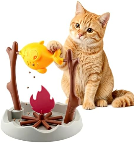 Cat Slow Feeder Treat Dispenser, Foraging Interactive Cat Puzzle Fish Toy by Unknown