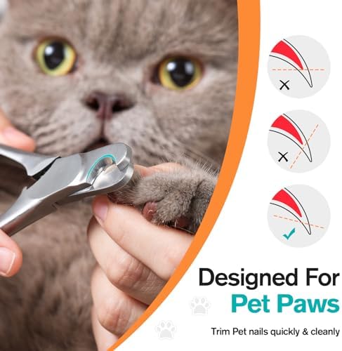 FERYES Heavy Duty Stainless Steel Pet Nail Clippers - Precision and Comfort for Dogs and Cats - Image 4
