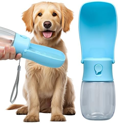 Portable Dog Water Bottle 10oz Blue by VEPOUYUDIRECT