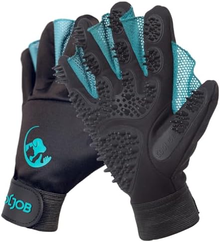 COOLJOB Patented Pet Grooming Gloves with Web, Dog Washing, Bathing, Small by COOLJOB