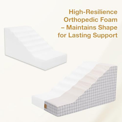 Pets Ramp for High Beds, Small Dogs & Senior Cats - Non-Slip Texture & Machine Washable Cover - Supportive Foam for Joint Comfort, Easy Climb for Couch, Sofa, Furniture (Beige) - Image 7
