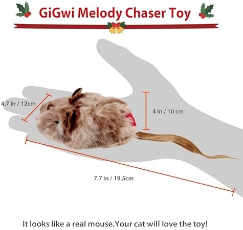 Gigwi Cat Toys for Indoor Cats, Interactive Cat Toy with Real Squeaky Mouse Electronic Sound Chirping, Kitten Toys Automatic Cats Mice Toy for Exercise & Kicker to Self Play, Relieve Boredom - Image 3