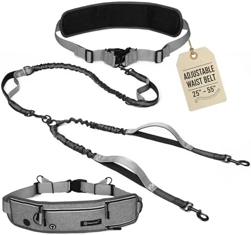 Hands Free Dog Leash for 2 Dogs Up to 250 lb, Waist Pouch, Lumbar Support by TAILSTALES