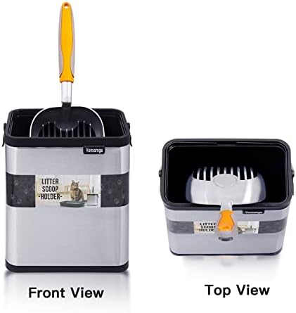 Universal Cat Litter Scoop Holder, Stainless Steel Small Portable Cat Litter Scooper Holder Trash Container. - Image 2