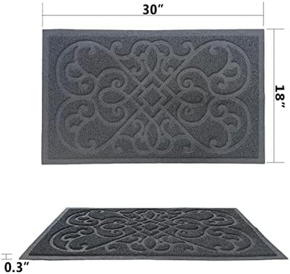 PetLike 2pk 30x18 inch Cat Litter Box Mat, Thick Kitty Litter Trapping Mat, Durable,Waterproof &Washable with Non-Slip Backing, Soft on Kitty Paws and Easy to Clean, BPA Free - Image 2