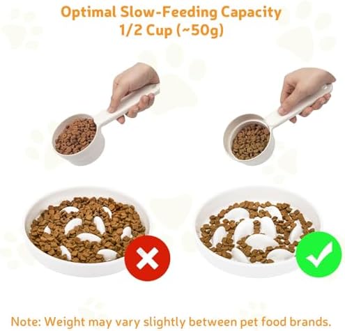 Ceramic Slow Feeder Cat Bowl 6.3" Wide (White) - Image 6