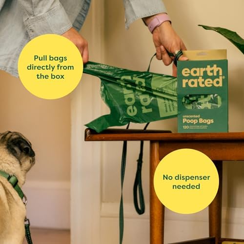 Earth Rated Dog Poop Bags with Handles, Extra Wide, Easy Tie and Guaranteed Leakproof, Unscented, 120 Handle Bags (Pack of 4) - Image 4