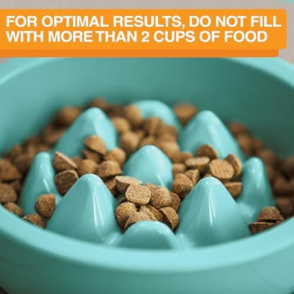 The Niner Slow Feed Bowl - Raised Peaks Slow Down Pets Eating - Fits Elevated Feeders Including Neater Feeder Large Sizes - Gentle on Teeth and Gums - Holds up to 2 Cups (Aquamarine) - Image 6