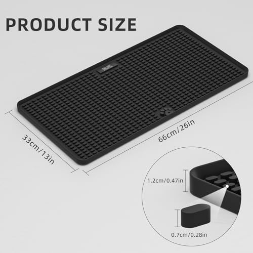 Dog Food Mat, 26"x13" Silicone Dog Feeding Mat Waterproof Pet Feeding Mat with High Lips & Raised Texture Keeps Paws Dry, Non-Slip Easy to Clean, Prevent Spill Protect Floors, Black - Image 5