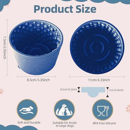 Dog Lick Bowl, Non-Slip Freeze Slow Feeder Small Medium, 1.6 Cup - Image 2
