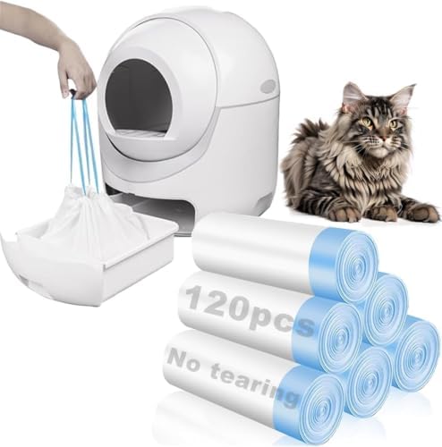 120 Pack Cat Litter Bags with Drawstring by Unknown