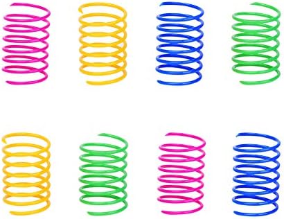 ISMARTEN Cat Spring Toy (60 Pack), Cat Kittens Toys Plastic Coil Spiral Springs for Swatting, Biting, Hunting, and Active Healthy Play (Random Color) by ISMARTEN