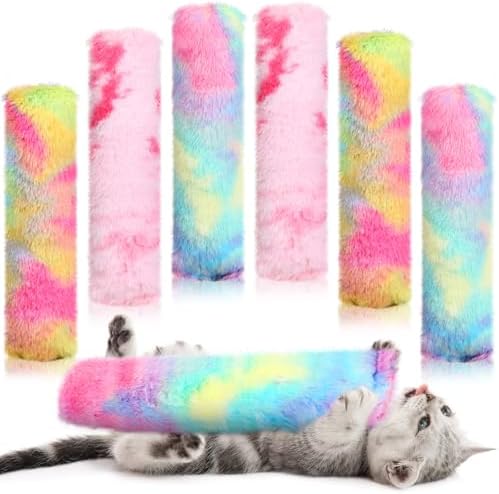 Civaner 6 Pack Cat Kicker Toys, 10.6" Candy Pink,Blue,Yellow by Civaner