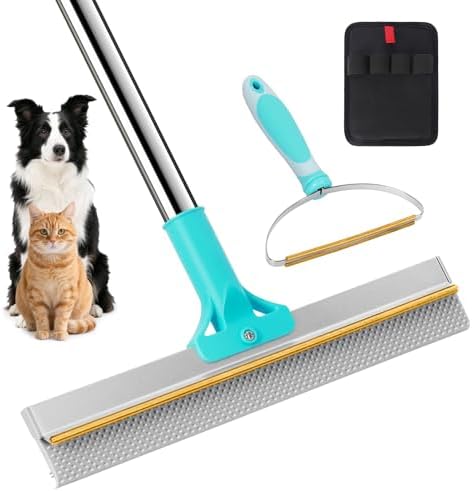 3 in 1 Carpet Rake for Pet Hair Removal, Reusable Pet Hair Remover Broom with 54" Adjustable Long Handle, Dog Cat Carpet Scraper Brush Tool Kit for Cleaning, Dog Fur Broom for Rugs, Mats, Couch by Unknown