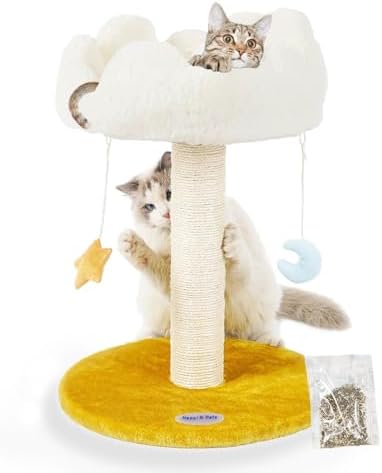 Happi N Pets Cloud Cat Tree, Cat Scratching Post with Soft Bed for Kitten by HappiNPets