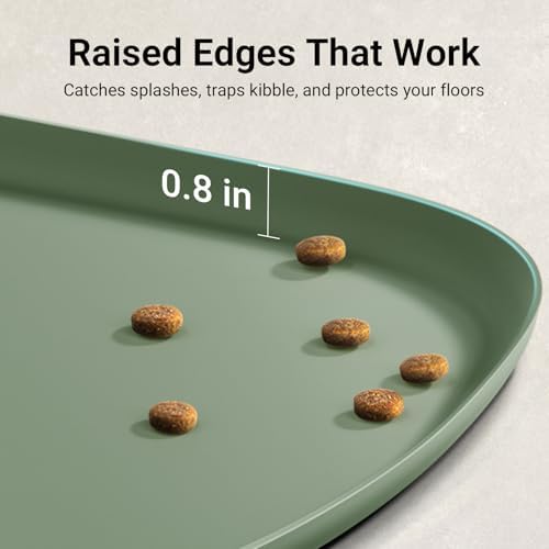 DownyPaws Dog Food Mat,Silicone Waterproof Feeding Mat, 24"×17", Sage - Image 4