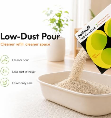 Clumping Cat Litter Tofu, Low Dust Fast Clumping Low Tracking Light Milk Scent Flushable, Plant-Based Pea Fiber & Corn Starchin Small Amounts 2-Pack (11 lb Each, 22 lb Total) - Image 6