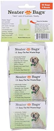 Neater Pet Brands Neater Bags Dog Waste Bag, No Rolls to Fuss With - Dog Poop Bags Dispense One at a Time, Doggie Poop Bag with Easy-Tie Handles (90 Count) - Image 5