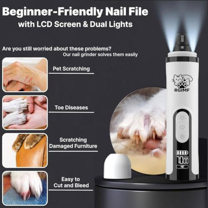 Dog Nail Grinder Whisper Quiet with Light for Sensitive Pets - Image 4