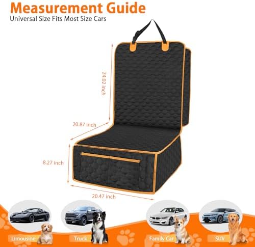 1 Pack Front Seat Car Cover, Waterproof Dog Car Seat Cover, Non-Slip & Scratch-Proof, Pet Car Seat Protector with Side Flaps and Storage Pocket, Car Seat Cover for Most Cars, Trucks and SUVs - Image 2