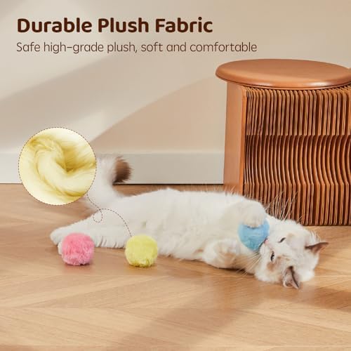 Potaroma Chirping Cat Toys Balls with SilverVine Catnip, Upgraded, 3 Pack Fluffy Interactive Cat Kicker, 3 Lifelike Animal Sounds, Kitty Kitten Catnip Exercise Toys - Image 6