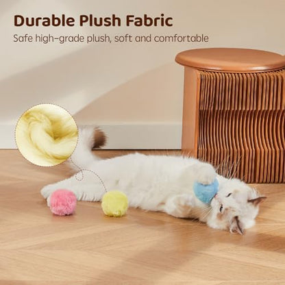 Potaroma Chirping Cat Toys Balls with SilverVine Catnip, Upgraded, 3 Pack Fluffy Interactive Cat Kicker, 3 Lifelike Animal Sounds, Kitty Kitten Catnip Exercise Toys - Image 6