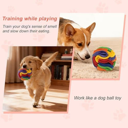 Snuffle Ball for Dogs, Interactive Dog Toys, Rainbow, Small - Image 4
