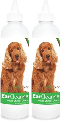 Healthy Breeds Cocker Spaniel Ear Cleanse with Aloe Vera Cucumber Melon 8 oz (Pack of 2) by HealthyBreeds