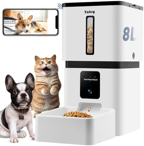 Yakry Automatic Dog Feeder with Camera - 8L/33 Cups Smart Dog Feeder by Yakry