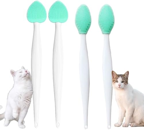 JGocot Cat Grooming Essentials - Black Seed Exfoliating Brush, Soft Silicone Double-Sided Scraper for Chin Acne and Cleaning (4PCS) by FindmorewithJGocot