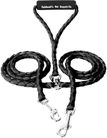 Caldwell's Pet Supply Co. Dual Dog Leash, Double Dog Leash for Two Dogs, Tangle Free, Heavy Duty Double Ended Tandem Leashes with Padded Handle with Tangle-free Swivel, for Small, Medium or Large Dogs by CaldwellsPetSupplyCo