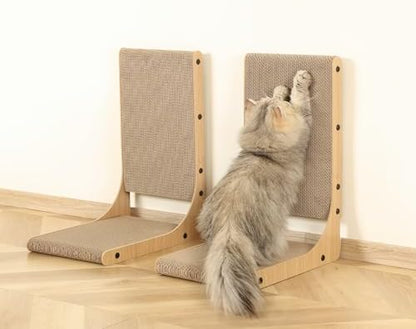 Zakkart 2-Pack L-Shaped Cat Scratching Board, Cardboard, 19.7" Tall (M) - Image 6