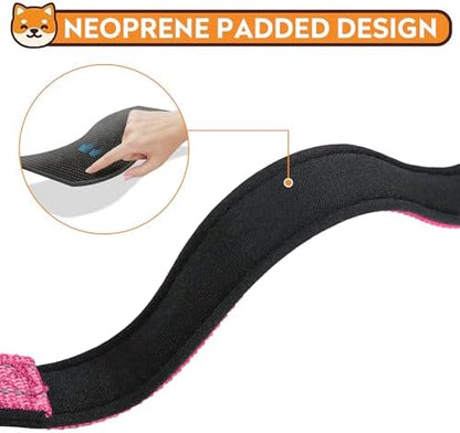 Reflective Dog Collar, Adjustable Soft Neoprene Padded,Hotpink,XL - Image 4