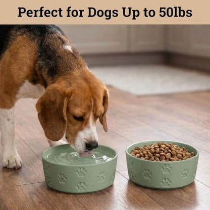 Ceramic Dog Bowl Set of 2 w/ Anti-Skid Base 6.5"W x 2.5"H, 3.8 Cup Capacity - Image 3