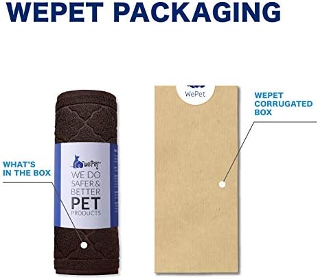 WePet Cat Litter Box Mat, Kitty Premium PVC Pad, Durable Trapping Rug, Phthalate Free, Urine-Resistant, Scatter Control, XXL 47 x 36 Inch, Brown - Image 7