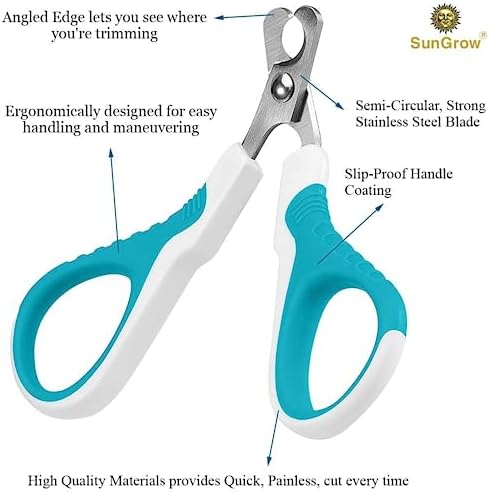 SunGrow Dog Nail Trimmer for Small and Medium Dogs, Cat Nail Claw Clipper, Non-Slip Handle, Professional Paw Grooming and Nail Care, Stainless Steel Blade - Image 4