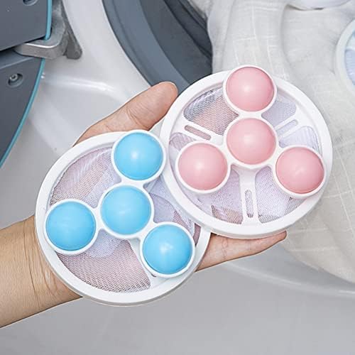Washing Machine Pet Hair Remover, 3 Pcs Pet Hair Remover Push Bubble Washer Balls Multifunctional Reusable No-Winding Pet Hair Remover with Mesh - Image 5