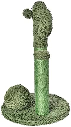 Amazon Basics Cat Scratching Post, Indoor Cactus Triple Posts for Cats & Kittens with Dangling Ball, Large, 27"H, Green - Image 2