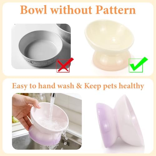Elevated Cat Food Bowl 4 Pack 5 Oz Ceramic Raised Tilted Water Dishes, 15° Tilt Anti Vomiting, Protect Pets' Spines Bowls for Small Dog, Fat Faced Cat, Kitten - Image 6
