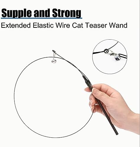 Yauende Cat Feather Toys, Indoor Cat Interactive Toys, 2 PCS Flexible Wire and 5 PCS Cat Feather Toys, for Bored Indoor Cats, Indoor Cat Chase Toys - Image 4