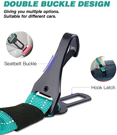 AUBELL Dog Seat Belt for Car,Updated 3-in-1 Bungee Dog Car Harness,Teal - Image 3