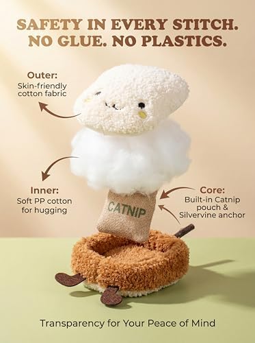 Cat Plush Toy [6000mg A+ Natural Catnip & Silvervine] with Teething Stick - Image 3