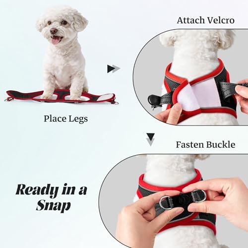 No Pull Dog Puppy Harness and Leash Set Reflective Mesh Vest X-Small - Image 4