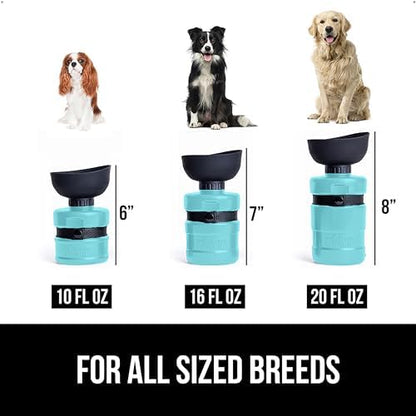 GORILLA GRIP Portable Dog Water Bottle, Food Grade Silicone, 20oz Turquoise - Image 6