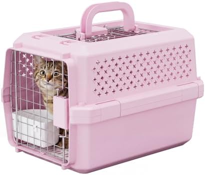 RIZZARI Airline Pet Carrier: Hard-Sided Small Cat & Dog Crate with Bowl by RIZZARI