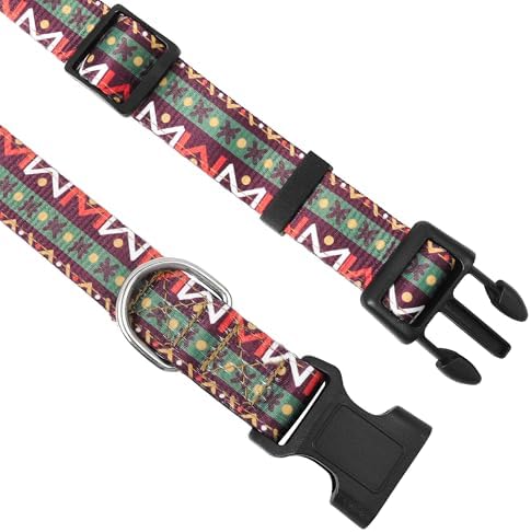 Reflective Dog Collar, Adjustable Neoprene Padded,Retro Geometric Flowers,M - Image 3
