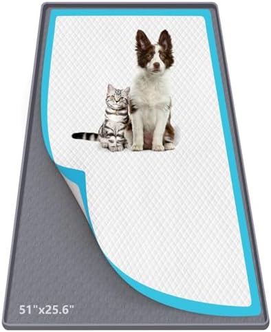 Pee Pad Holder for Dogs 51''x25.6'' Silicone Puppy Pee Pad Tray, Dark Grey by Bartuke